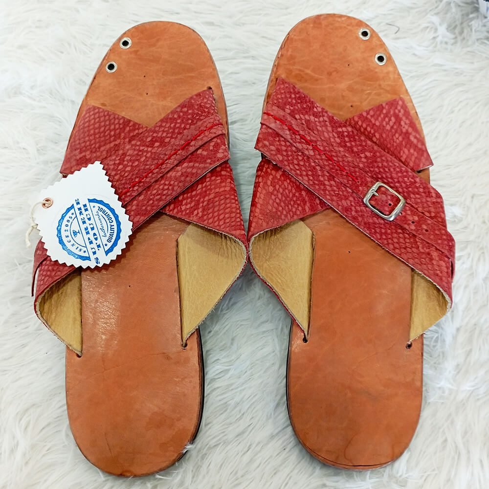 Jabari Leather Cross Strap Slide - Image 7