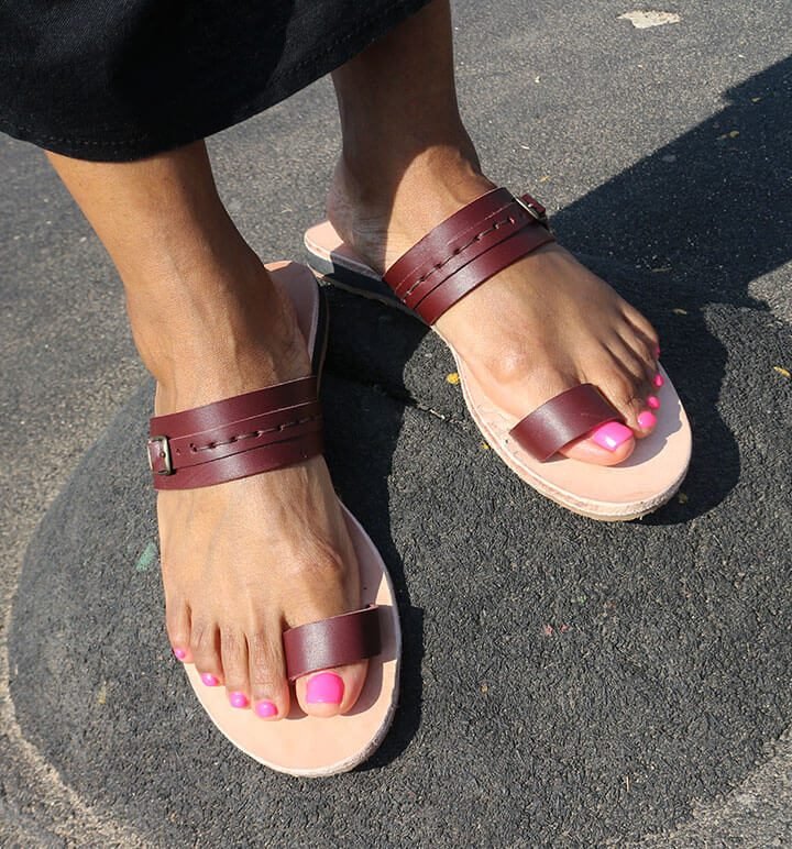 Nandi Leather Toe Loop Slide - Image 3