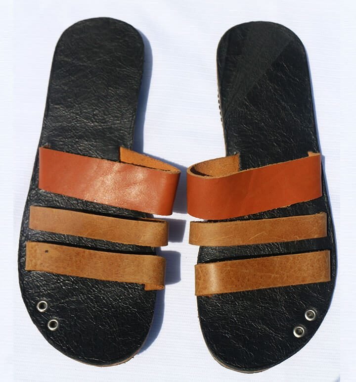 Ntombi Leather Triple Band Slide