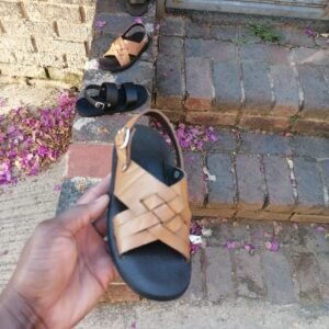 Nuru Leather Cross Strap Sandal